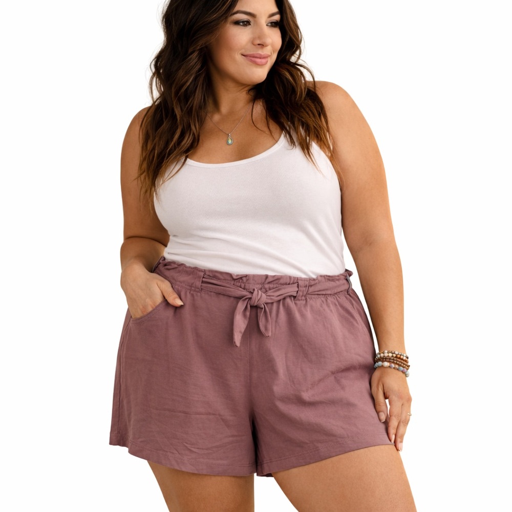 NWT REITMANS pink plus size shorts 3X soft bermudas Elastic high waist band
